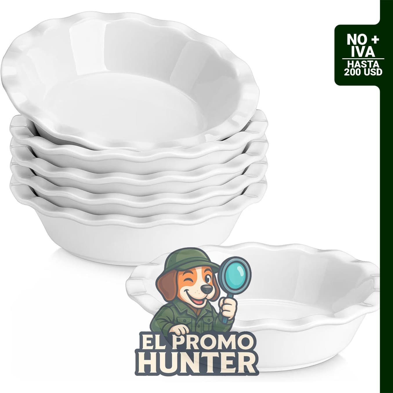Juego de moldes para tartas de 6 pulgadas de cerámica.