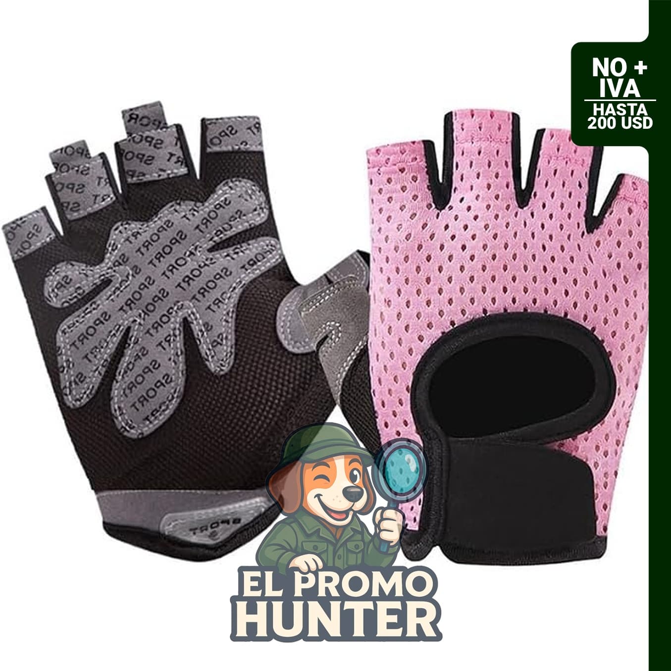 Guantes de gimnasio INOGIH sin dedos para mujer, ligeros y transpirables.