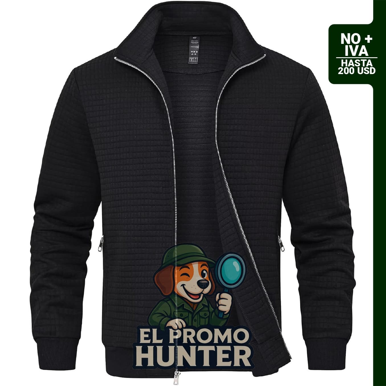 Satankud Chaqueta ligera con cremallera metálica brillante para hombre.