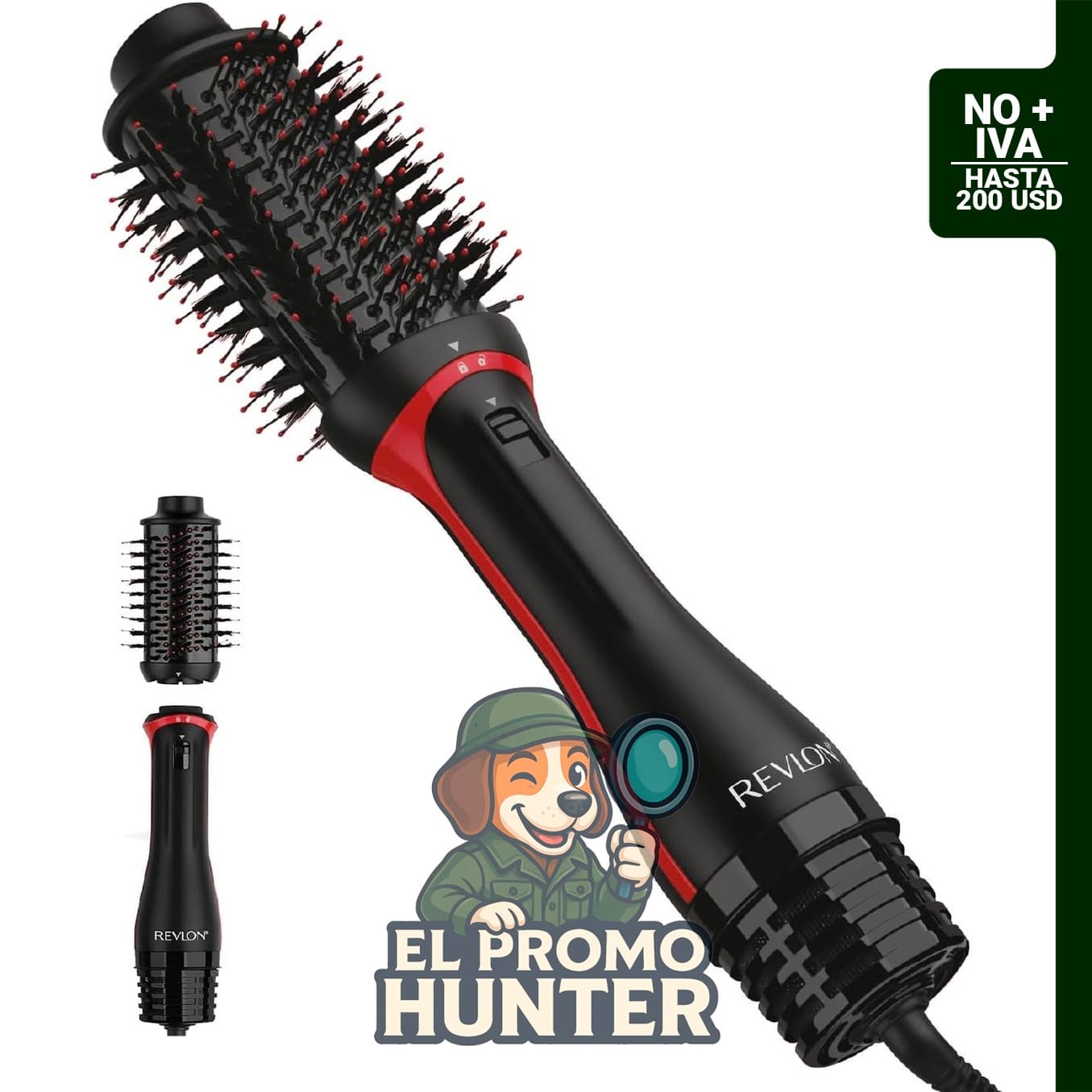 REVLON One Step Volumizer PLUS Secador y Estilizador de Cabello, negro, para peinados rápidos y fáciles.