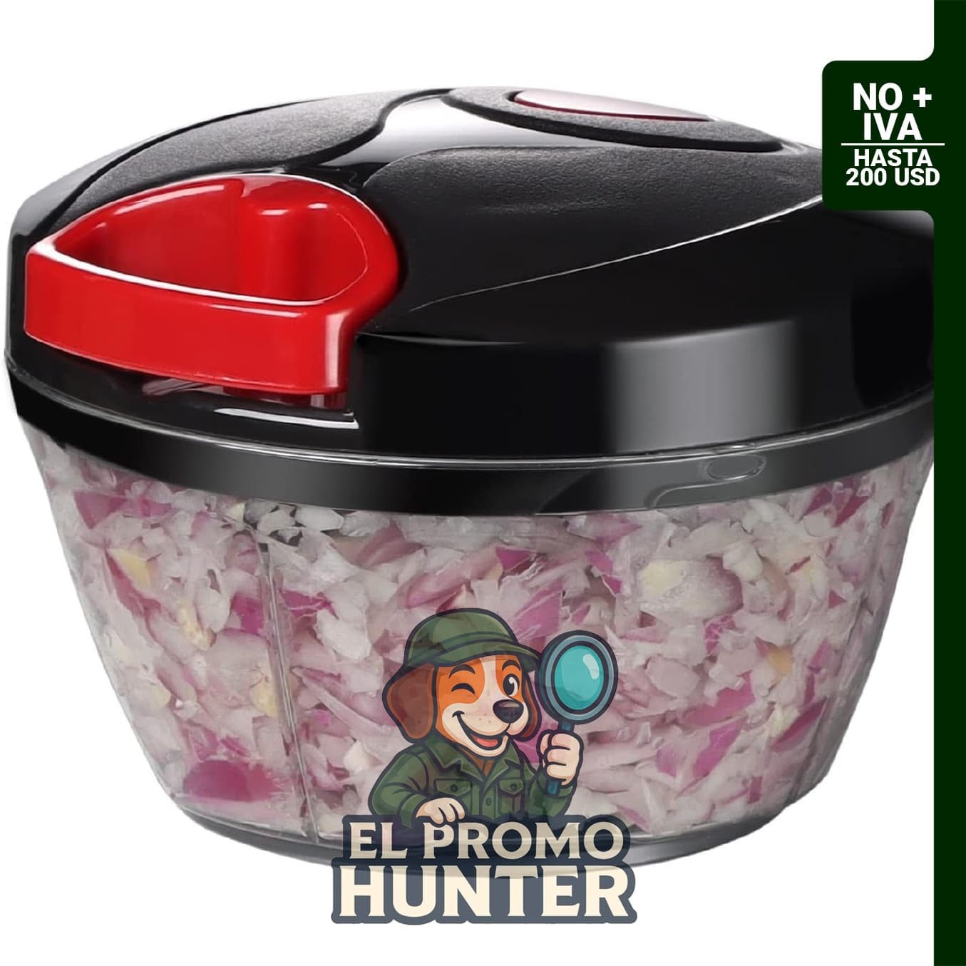 Picador de verduras portátil Ourokhome, 2 tazas, para ajo, cebolla y jengibre.