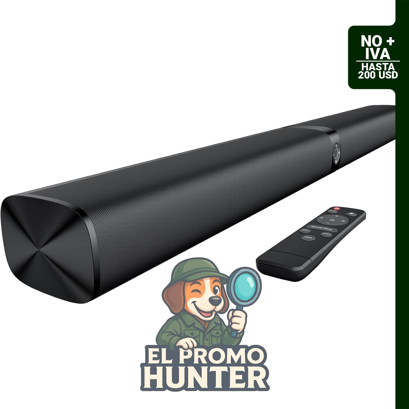 Barra de sonido de 80 W con conexión Bluetooth, ARC, óptica y AUX, desmontable 2 en 1 para TV y PC.
