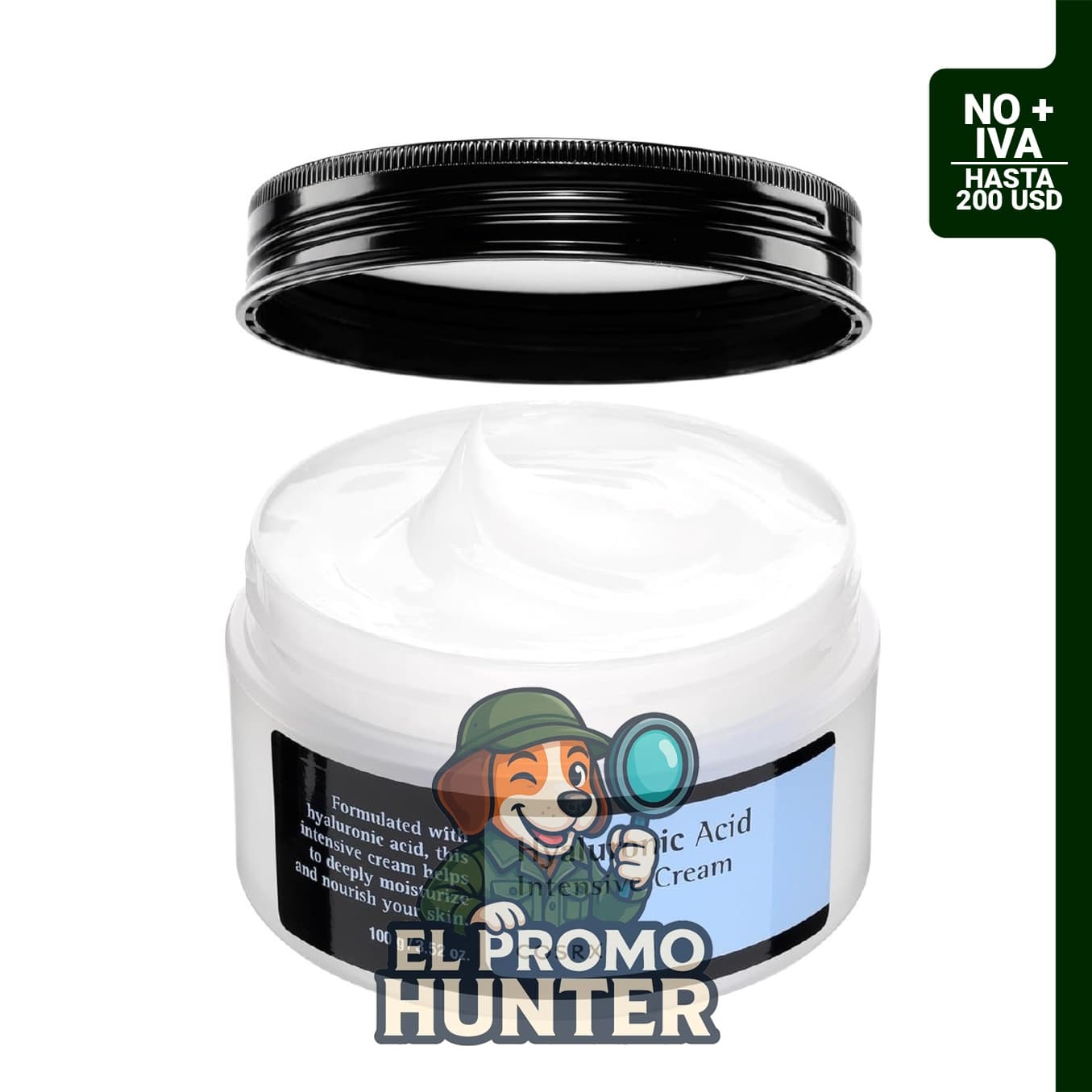 COSRX Crema de ácido hialurónico, hidratante para pieles sensibles.