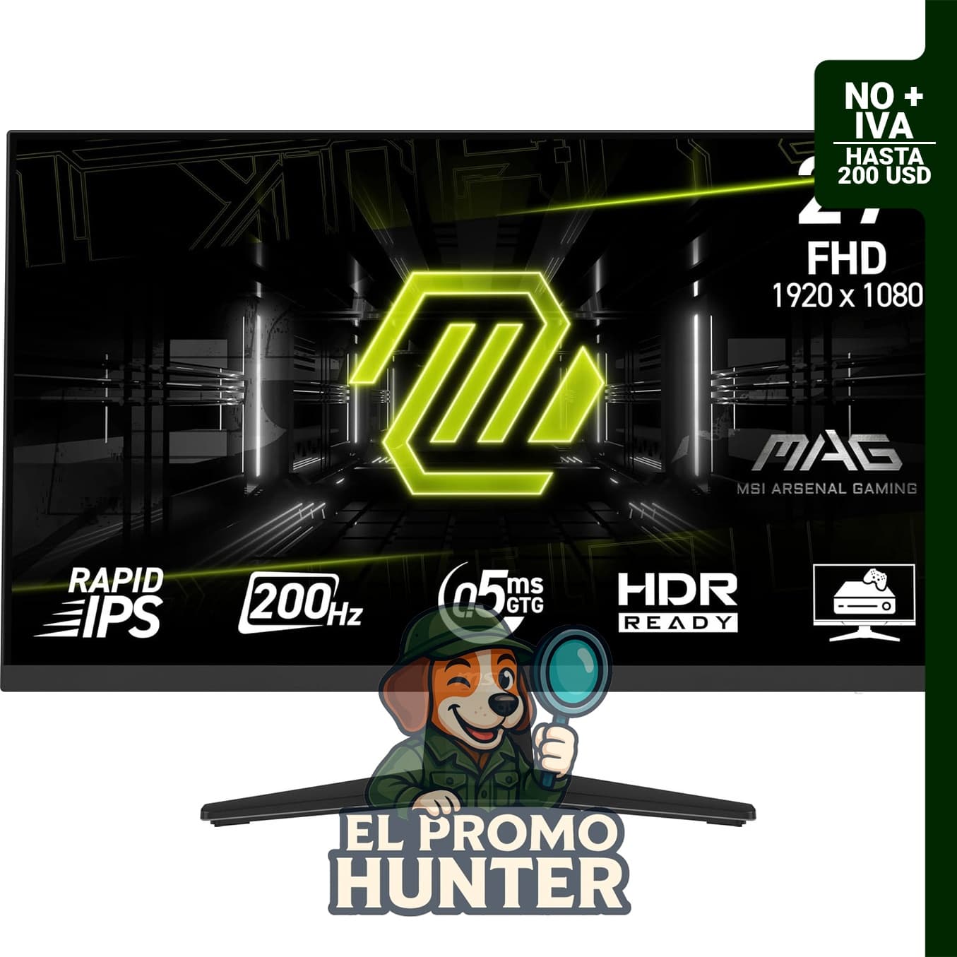MSI MAG 274F - Monitor de oficina para juegos de 27" (68.58 cm) con resolución 1920 x 1080.
