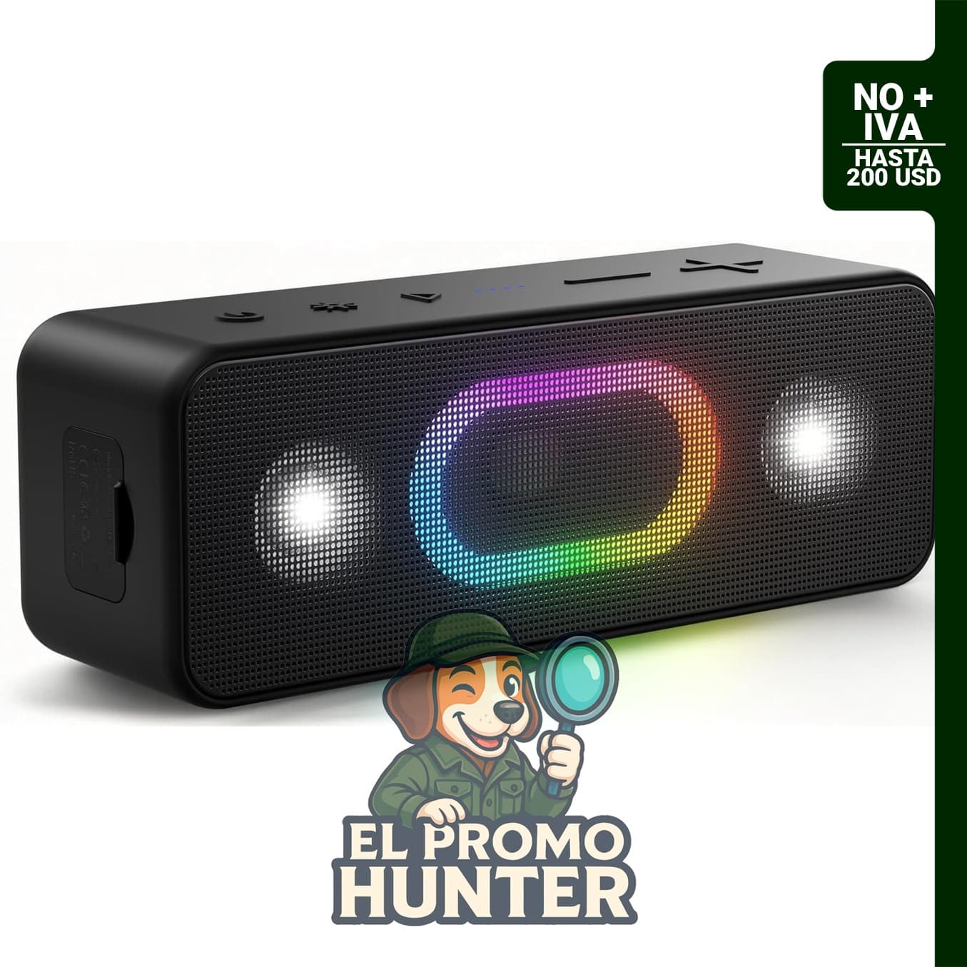 Bocina portátil Bluetooth OHAYO, color negro.
