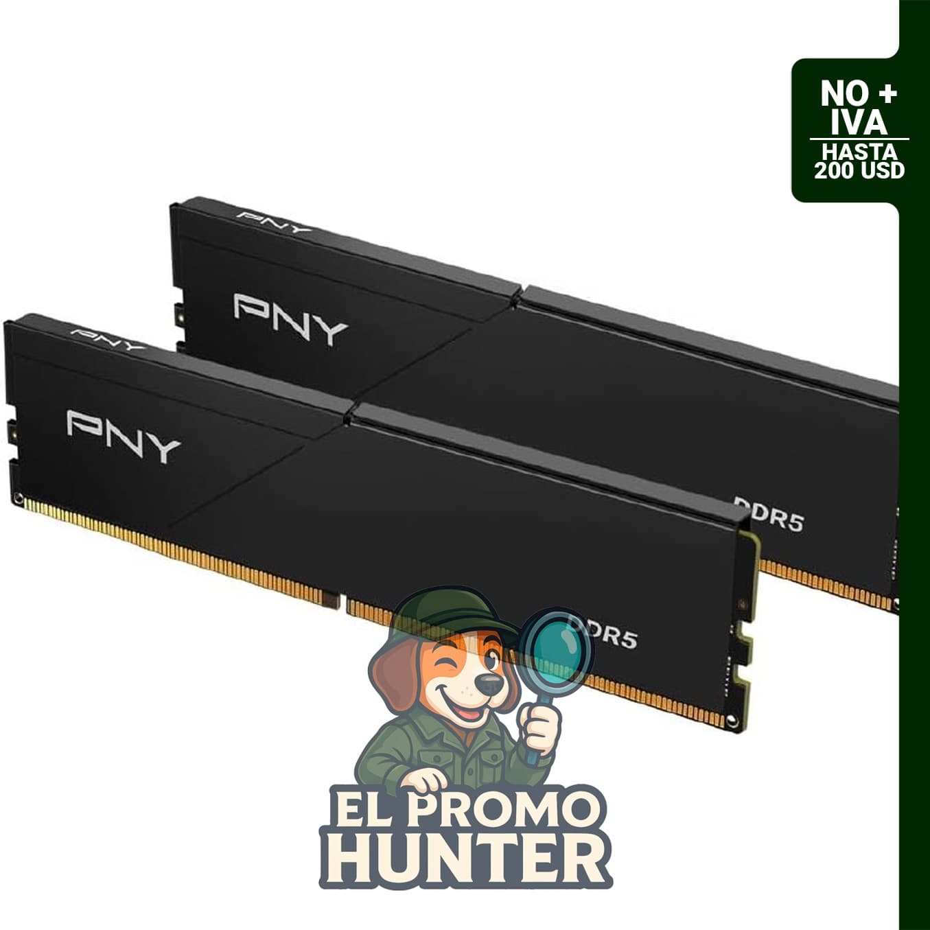 PNY Kit de memoria DDR5 de 16 GB (2 x 8 GB) 5600 MHz CL46.