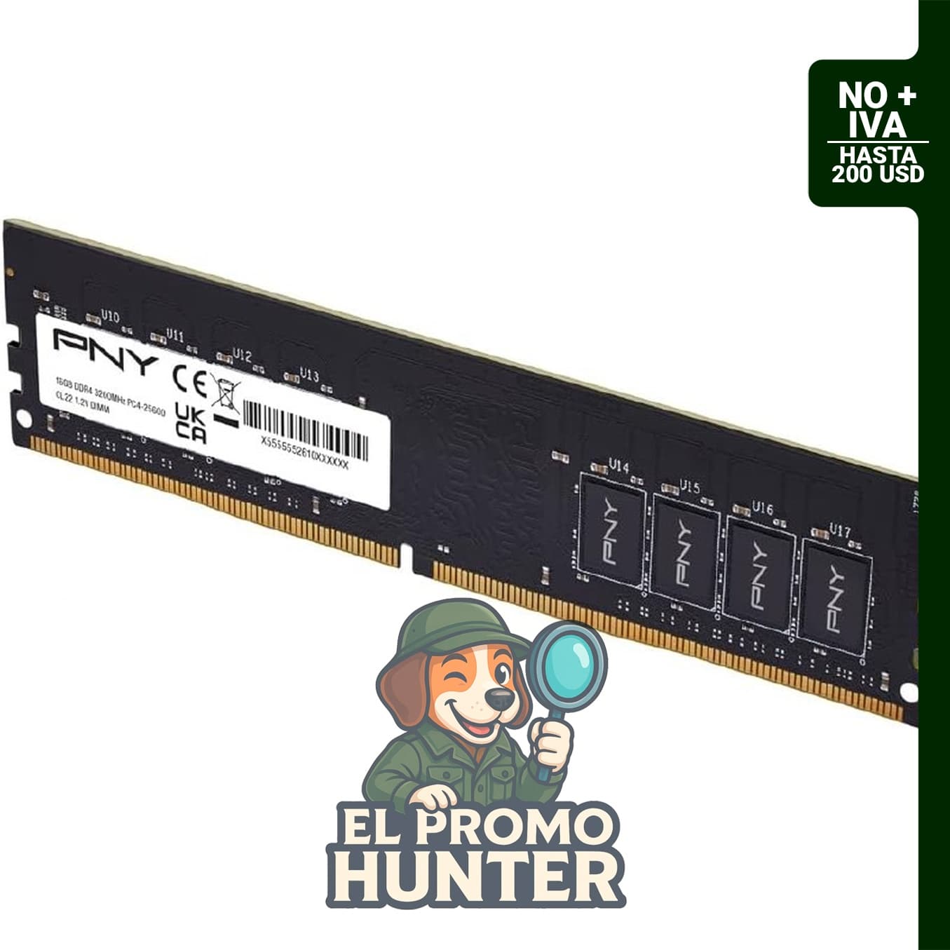PNY Memoria de escritorio DDR4 16GB (1x16GB) 3200MHz CL22 Performance
