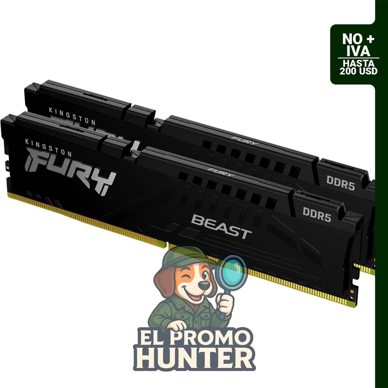 Kingston FURY Beast - Memoria DDR5 de 16 GB (2 x 8 GB) 5600 MT/s, Intel XMP 3.0.