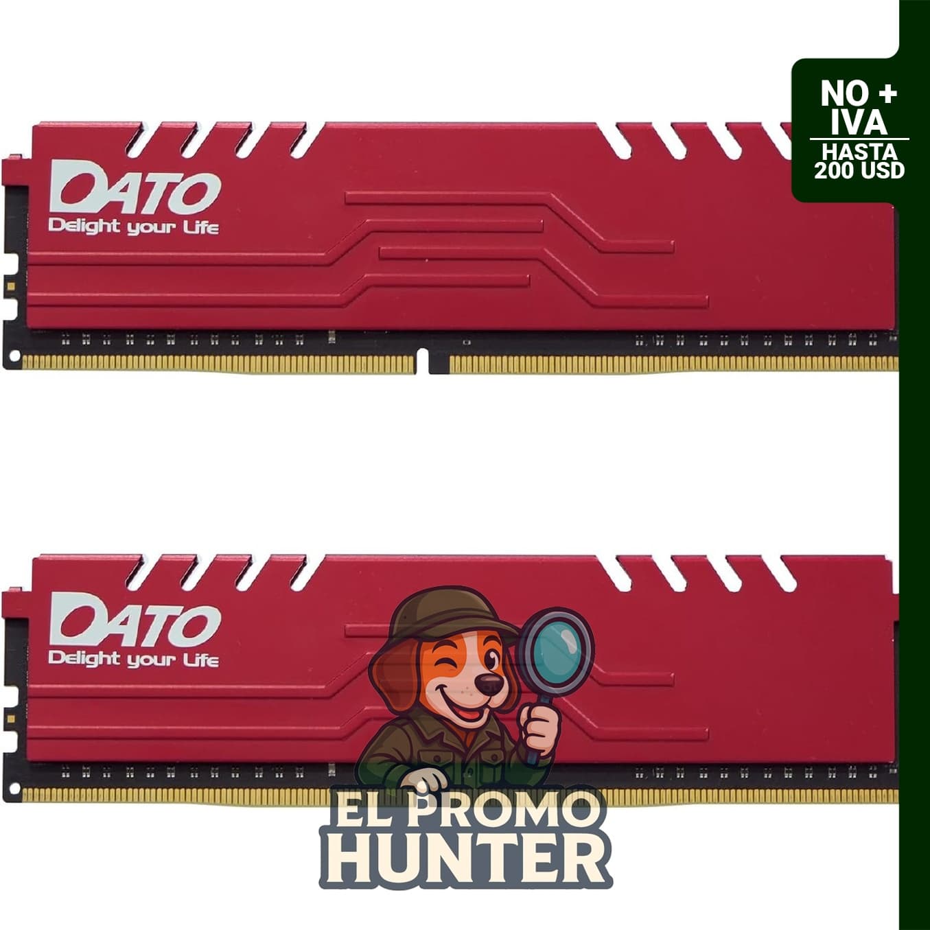 Módulo de memoria RAM 16 GB (8 GBx2) DDR4 3200 MHz, PC4-25600 CL16 1.35V, 288 pines UDIMM.