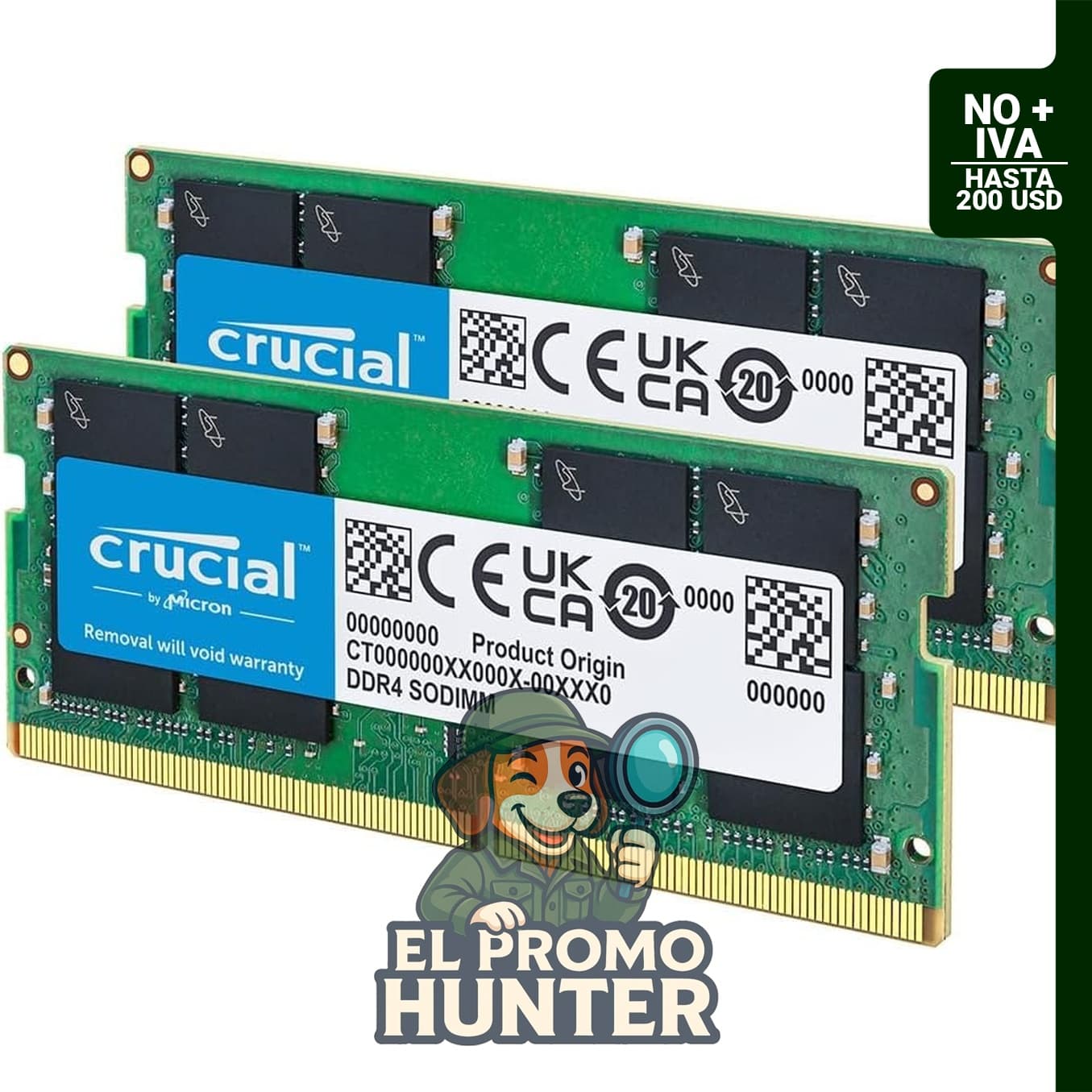 Kit de memoria RAM Crucial DDR4 de 64GB (2x32GB), 3200MHz, SODIMM de 260 pines.