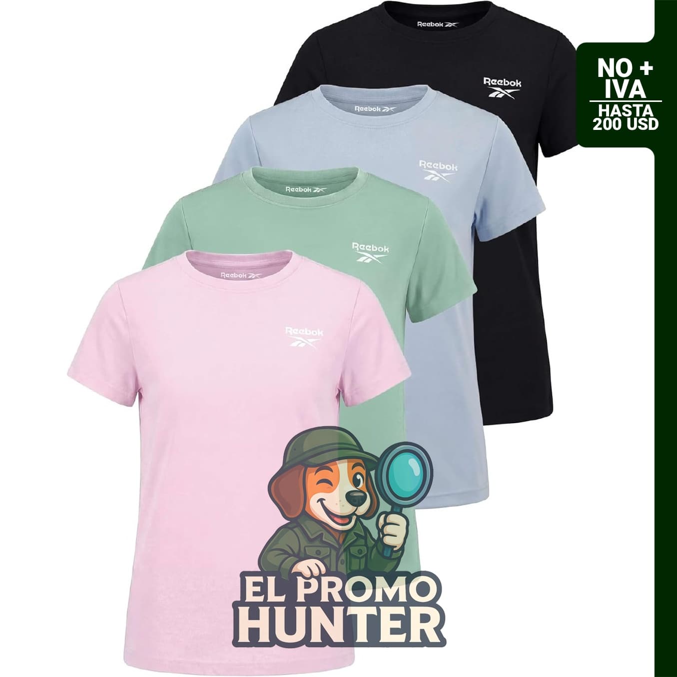 Reebok Paquete de 4 camisetas deportivas de ajuste seco para niñas (tallas 6-16).
