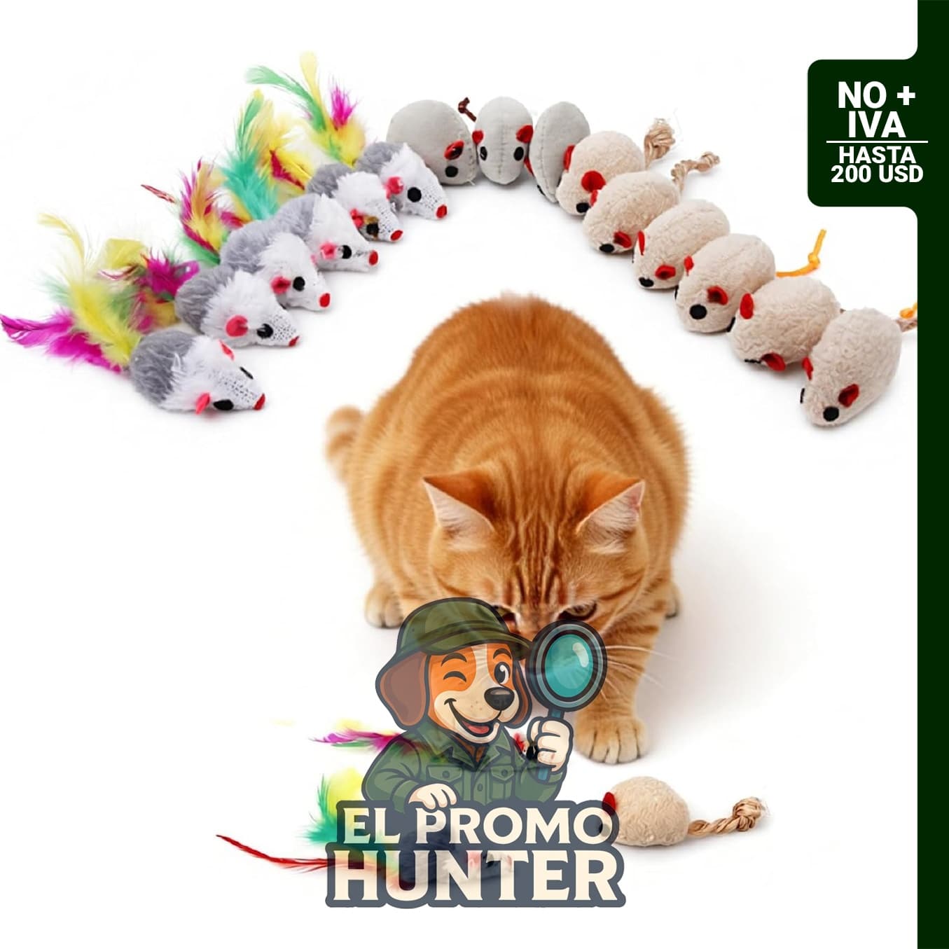 Youngever paquete de 15 juguetes interactivos para gatos con hierba gatera.