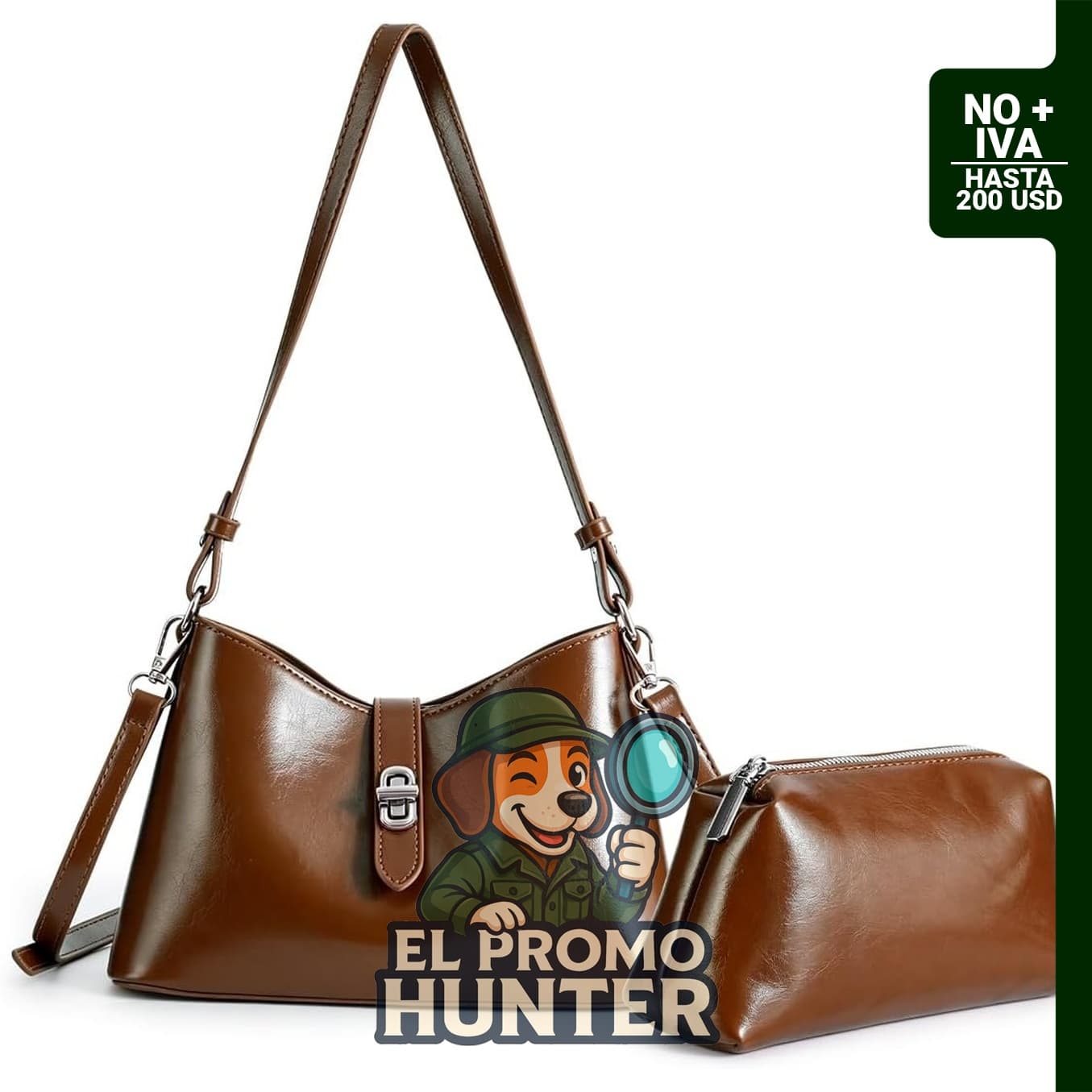 Bolso de hombro Auralith para mujeres, set 2 en 1, incluye bolso cruzado.