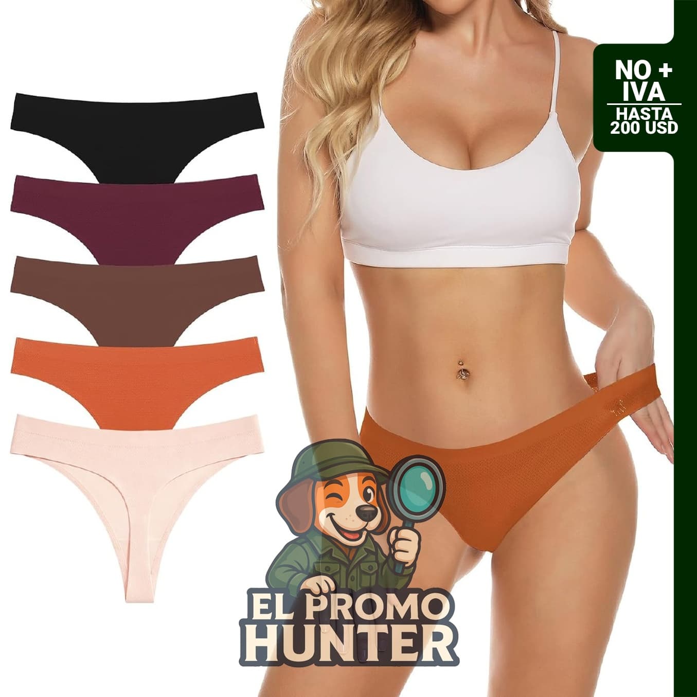 Tangas invisibles sin costuras para mujer, paquete de 5 unidades.