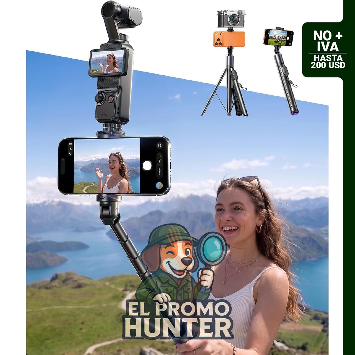 Trípode LISEN para iPhone 18 Pro Max, 8K Video Selfie Stick con control remoto, 67 pulgadas.
