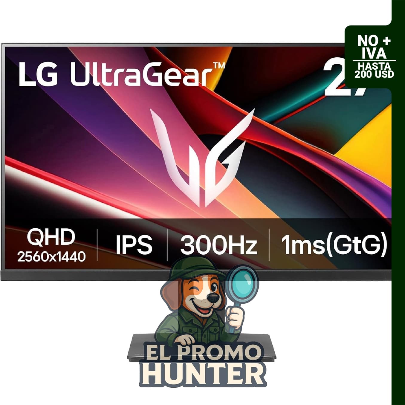Monitor LG Ultragear G6 de 27" (68.58 cm) QHD IPS, 300Hz, 1ms, HDR400.