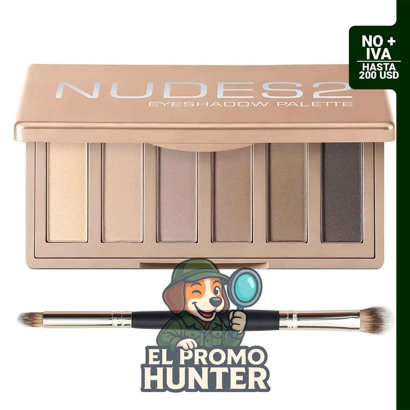 MOOMARTO 6 mini paletas de sombras de ojos neutros mate con pincel, textura suave y larga duración.