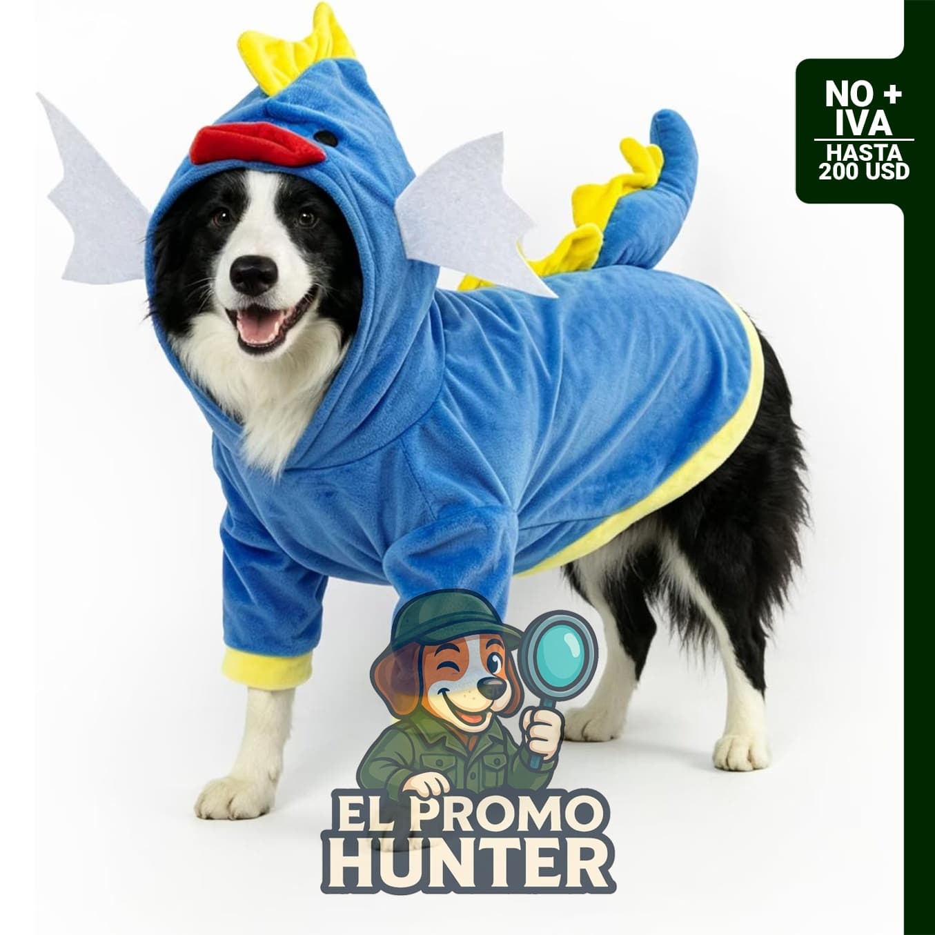 Disfraz de Halloween para perro con capucha de caballo de mar, talla XL.
