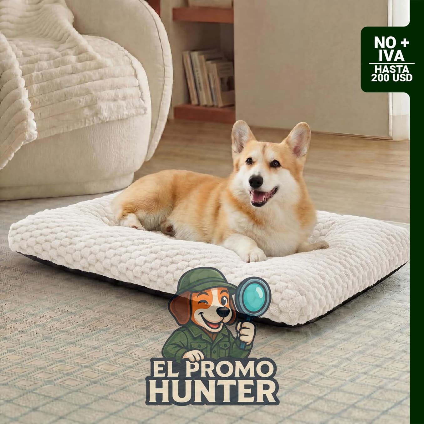 Bedsure Cama lavable para perro grande, tapete de forro polar antideslizante y lavable a máquina.