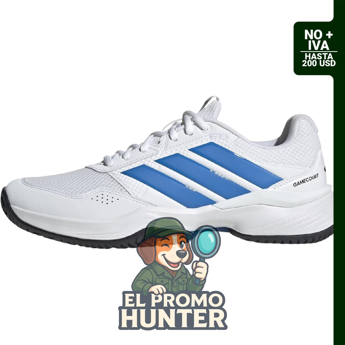 adidas Hombres Gamecourt 3 All Court Sneakers, zapatos deportivos en color blanco.
