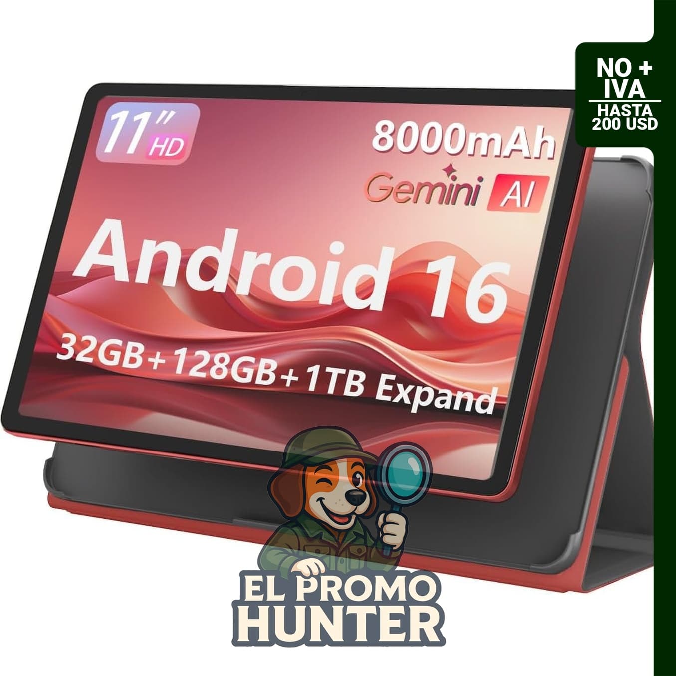 HUIHUANG Tablet Android de 11" (27.94 cm) con 32 GB de RAM y 128 GB de ROM (expansión de 1 TB).