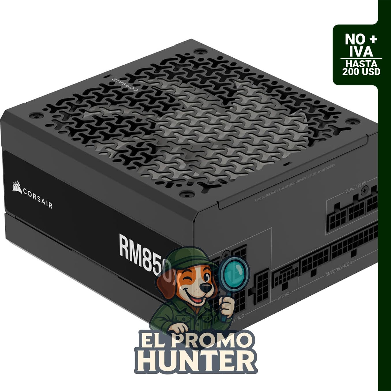 CORSAIR RM850x Fuente de alimentación modular de 850 W, eficiencia Cybenetics Gold, conector nativo 12V-2x6.