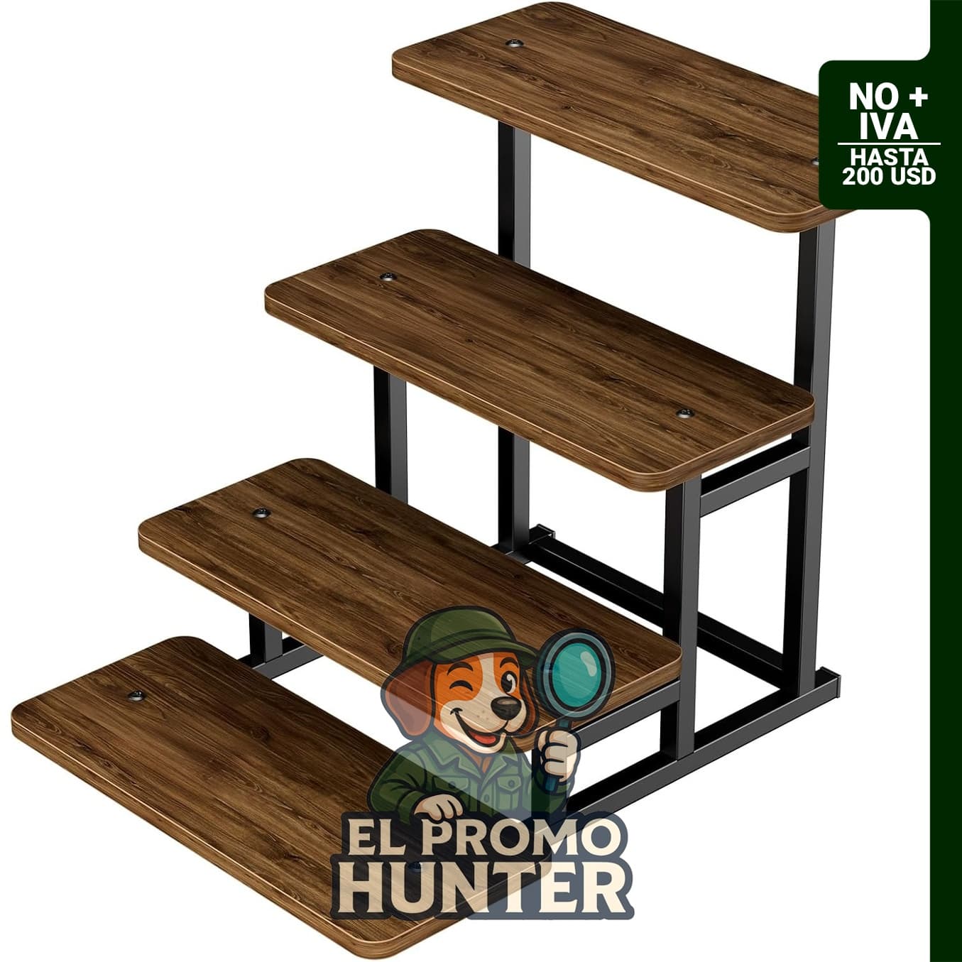 Soporte de madera para cupcakes de 4 niveles, capacidad para 50 cupcakes.