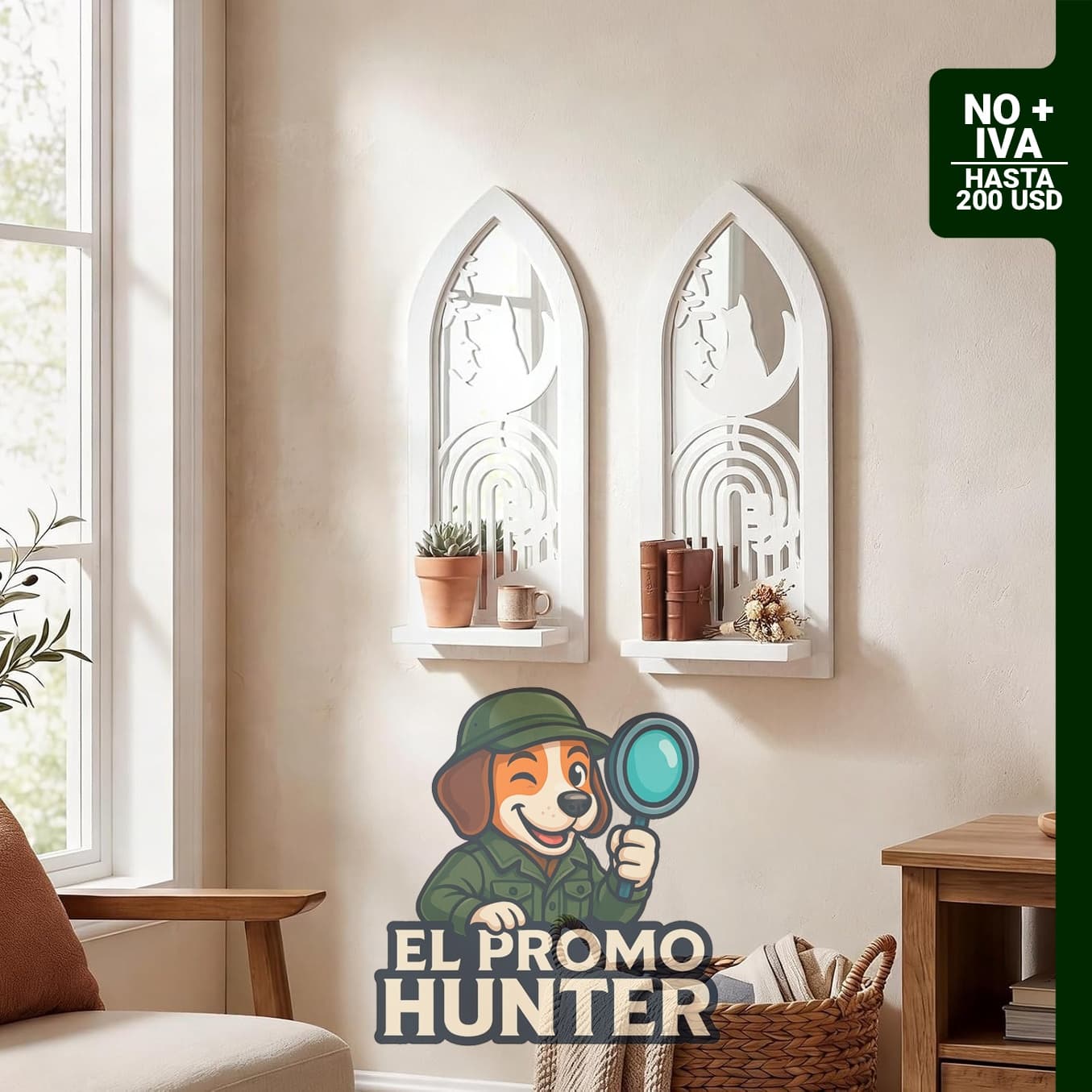 Juego de 2 candelabros rústicos de madera para montaje en pared, decoración del hogar.