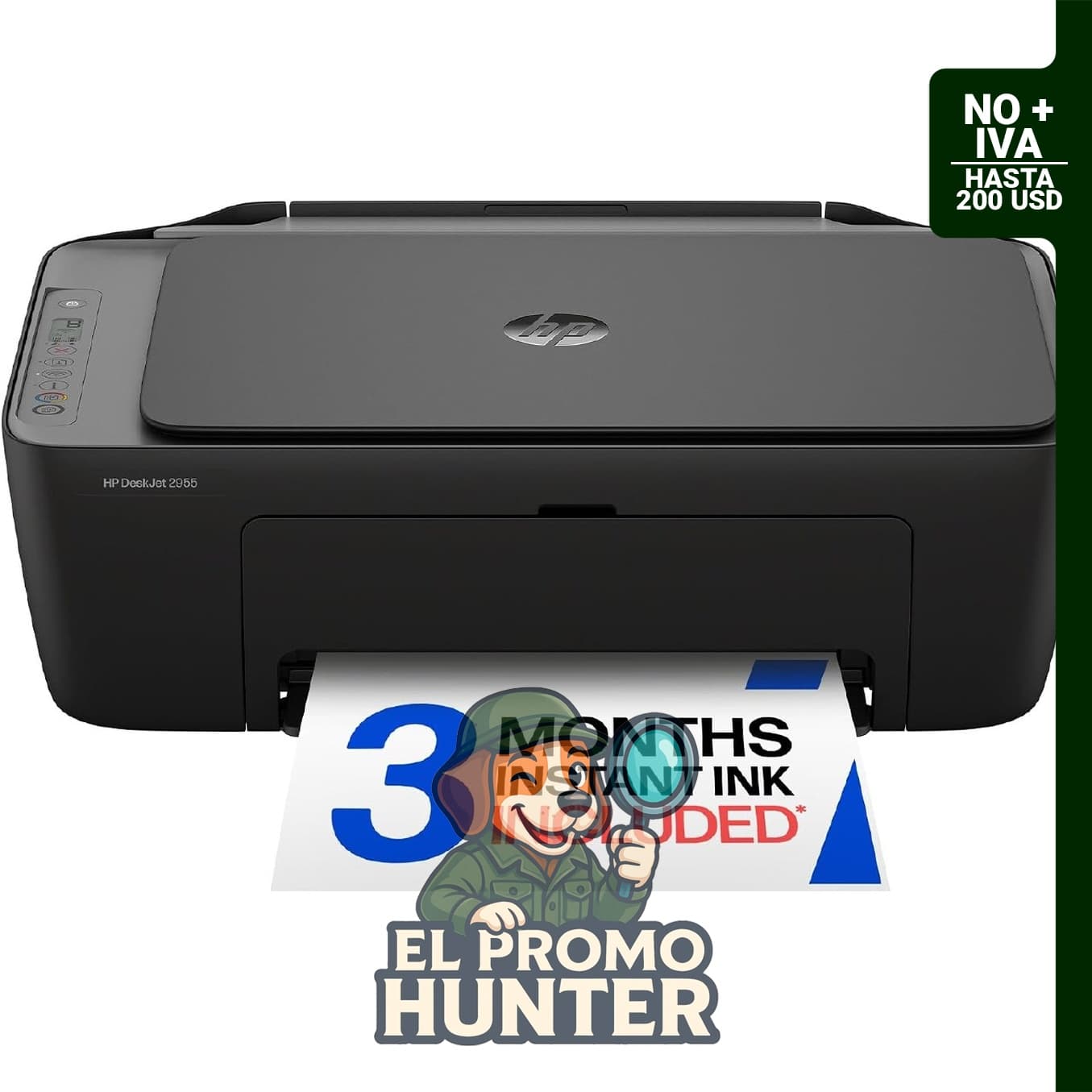 HP DeskJet 2955 Impresora inalámbrica de inyección de tinta a color, escáner y fotocopiadora.