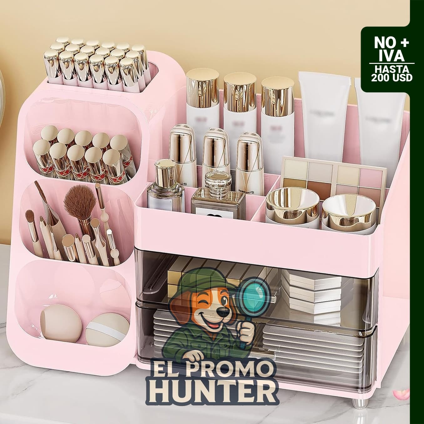 Anylady organizador de maquillaje con cajones, tamaño grande y grueso, para almacenamiento de cosméticos.