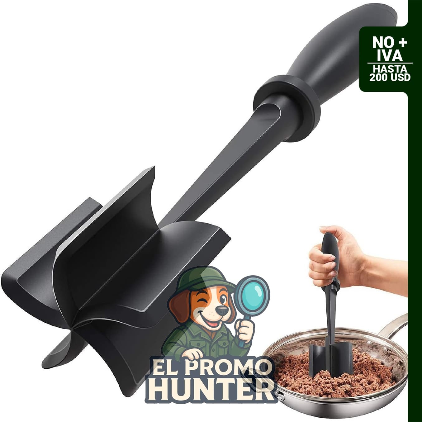 Picadora de carne de nylon para hamburguesas, apta para carne molida y pavo.
