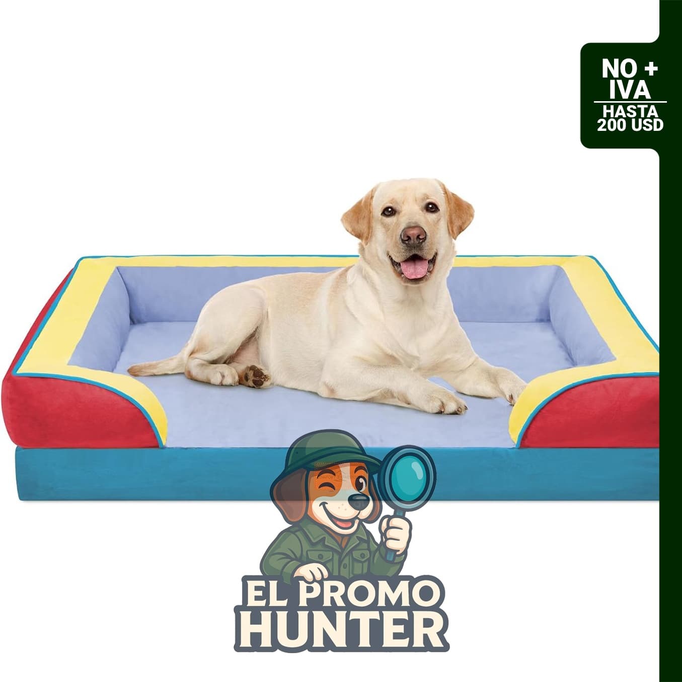 Comfort Expression Funfetti Fiesta - Cama ortopédica extragrande de 42 x 30 pulgadas, impermeable, con refuerzos y funda lavable.