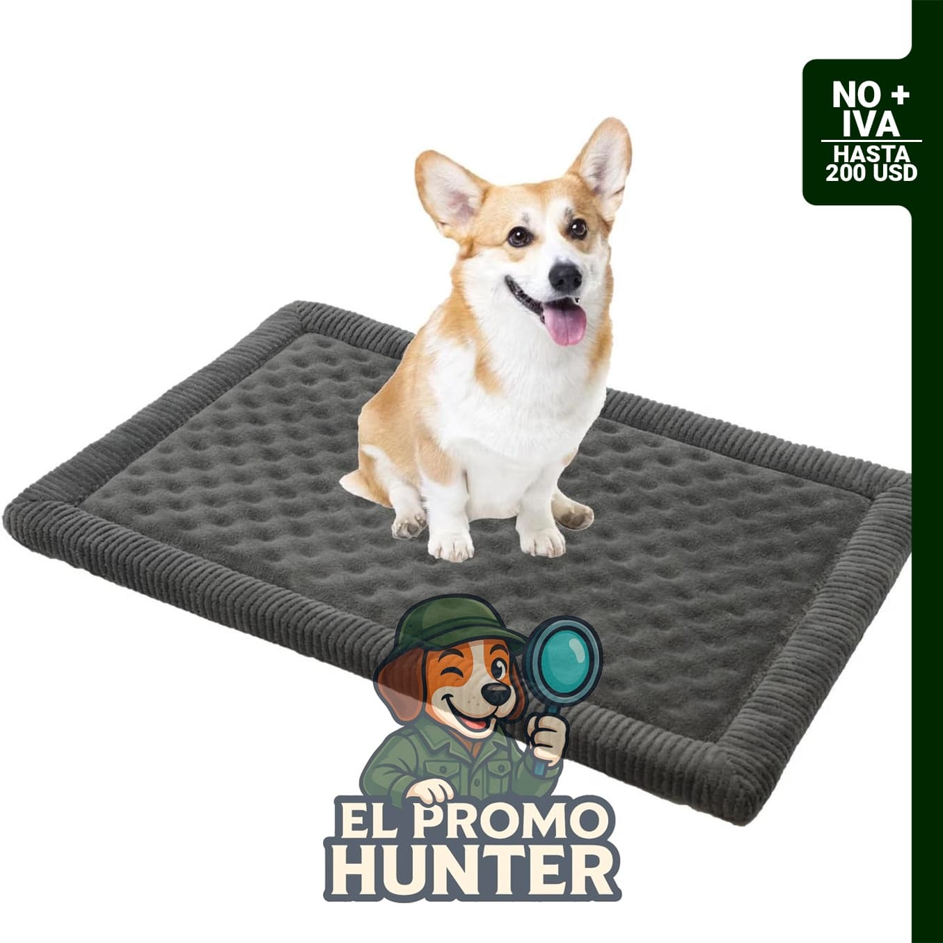 Almohadilla para jaula de perro MINIDEAR, con respaldo de goma espuma viscoelástica y diseño antideslizante.