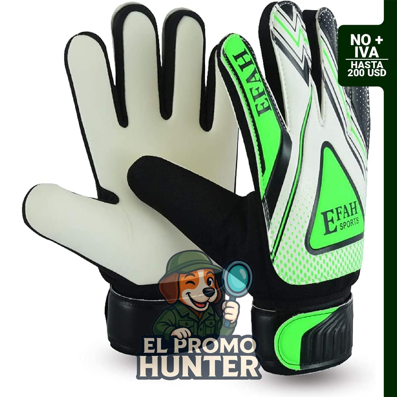 Guantes de portero de fútbol para niños y jóvenes con agarres fuertes.