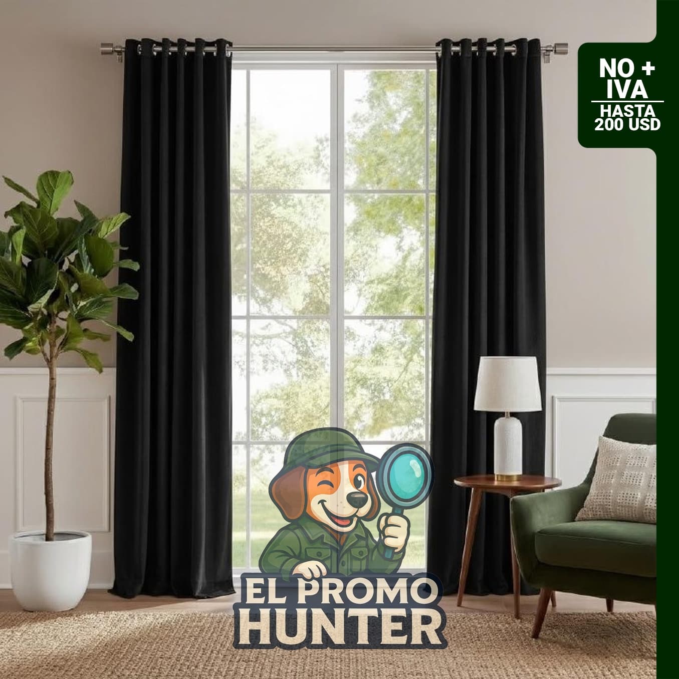 RYB HOME Cortinas de terciopelo negro de 213 cm, 2 paneles, cortinas opacas para ventana.