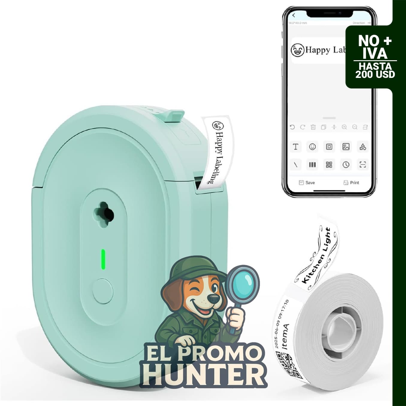 Impresora de etiquetas NADAIIN N12 Mini Bluetooth.
