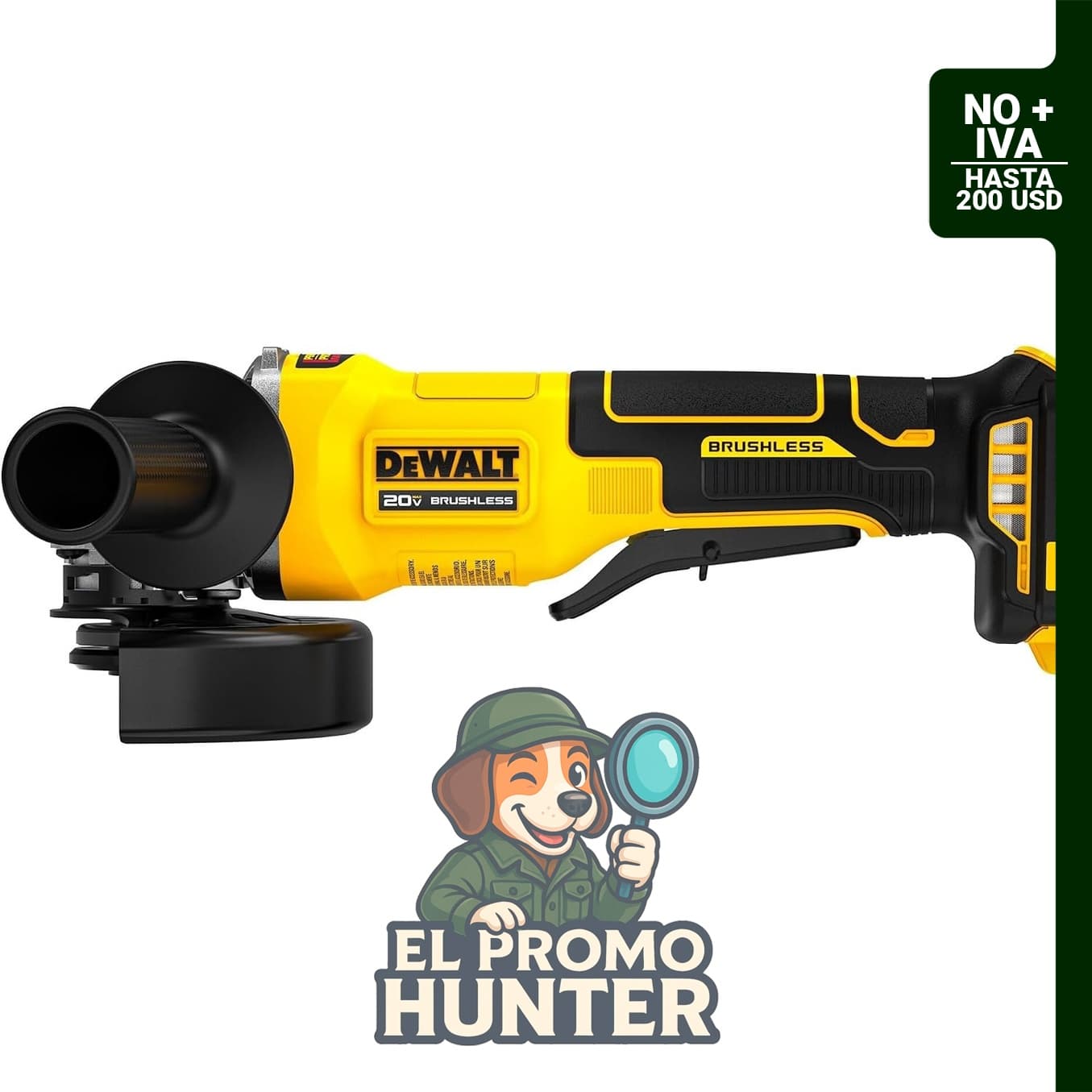 DEWALT 20V MAX Pulidora inalámbrica de 4 1/2 pulgadas con interruptor de palanca.
