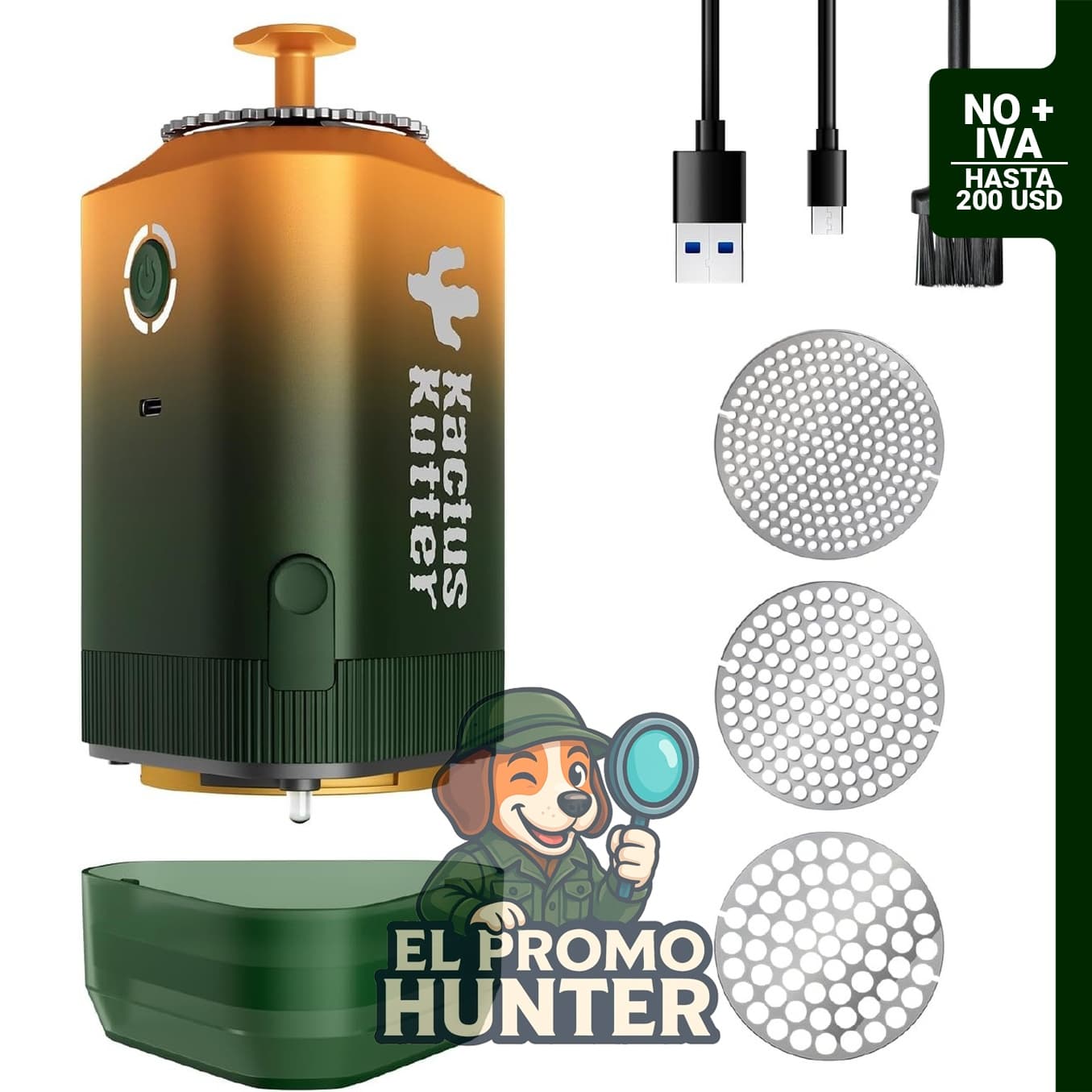 KACTUSKUTTER K5 Molinillo de Cocina Eléctrico a Batería, automático y portátil para especias, capacidad de hasta 5 g.