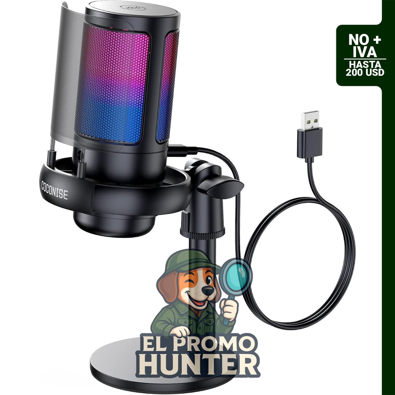 Micrófono condensador USB para juegos y streaming, compatible con PS4/5.
