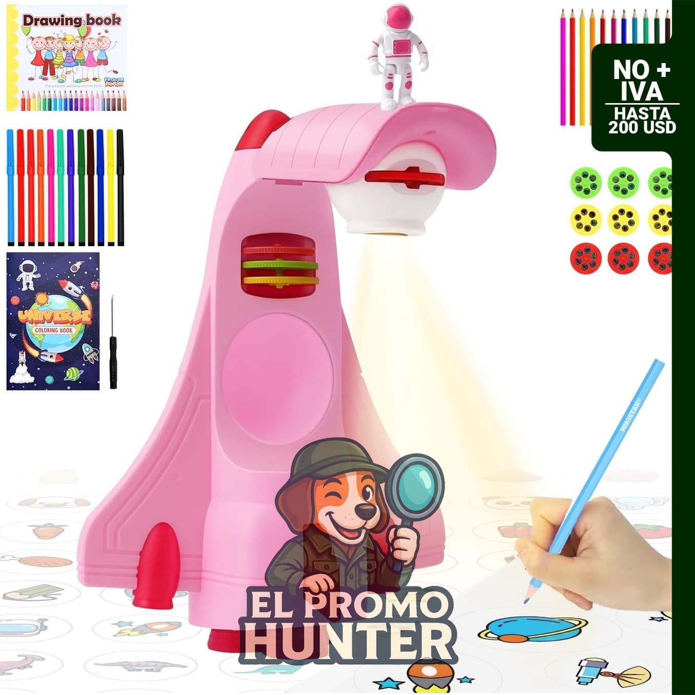 Proyector de Dibujo para Niños, juguete de arte para bocetos, adecuado para niños de 3 a 8 años.