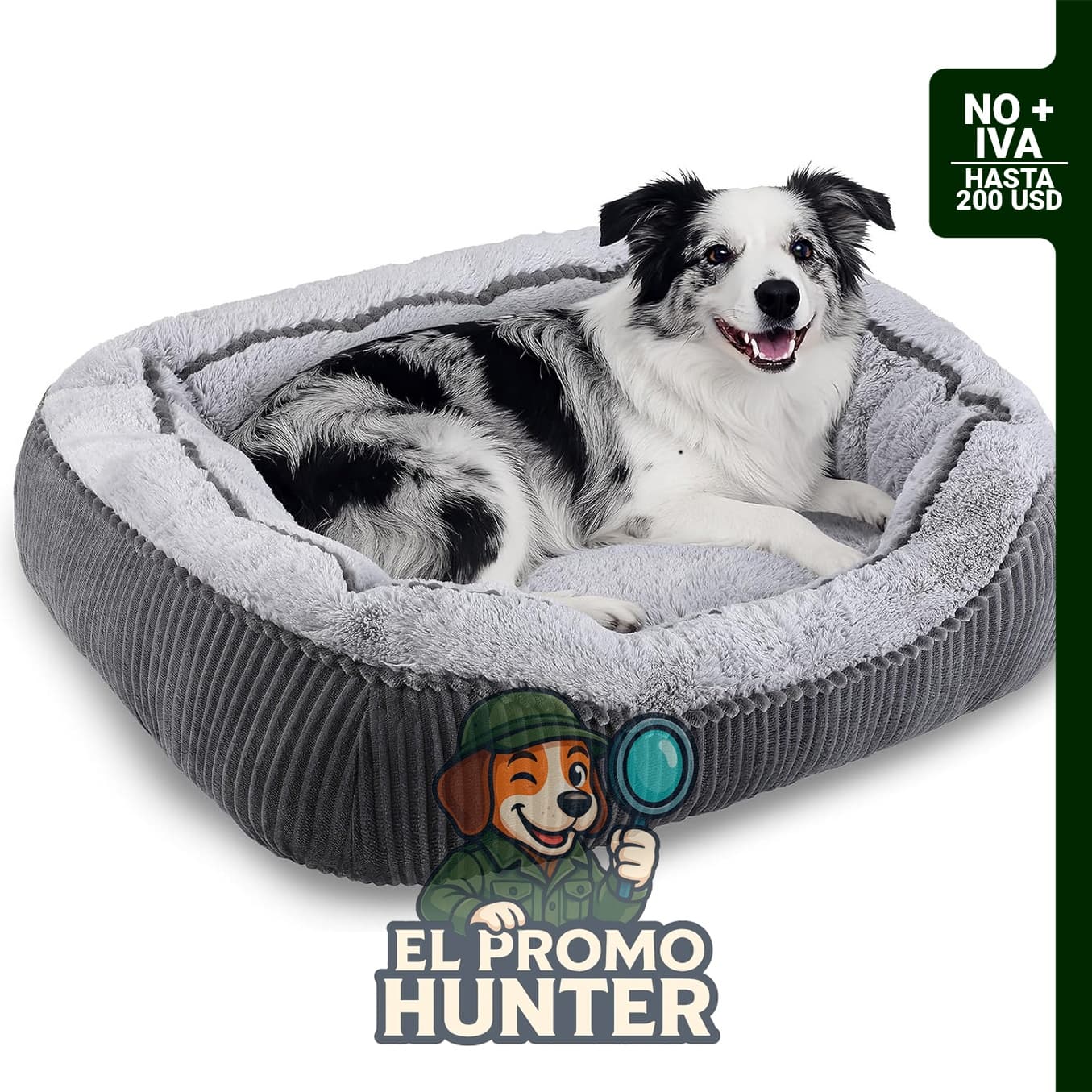 Cama ortopédica lavable para perros y gatos, diseño elegante y suave.
