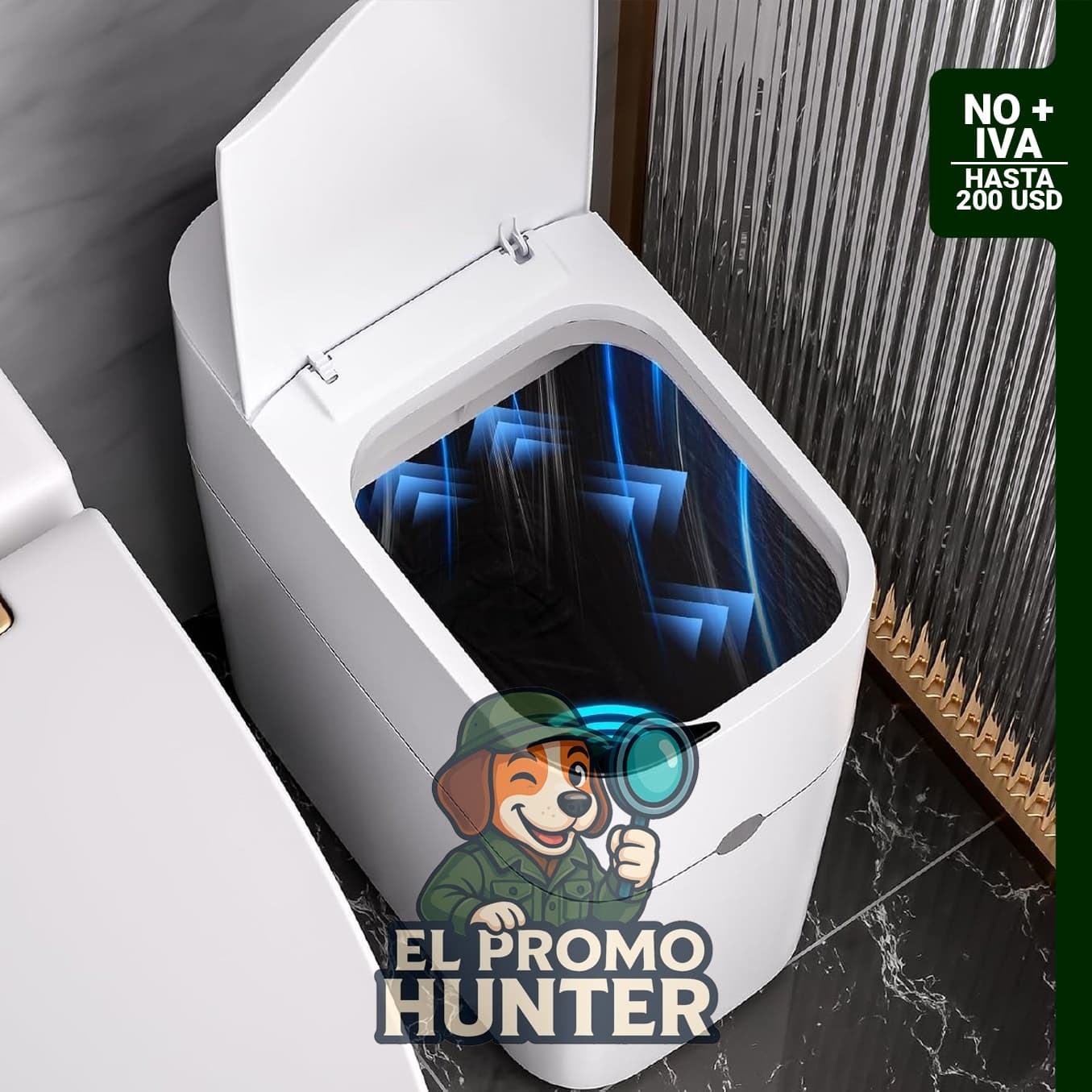 MOPUP Cubo de basura sin contacto de 10 litros, adecuado para baño, cocina y oficina.