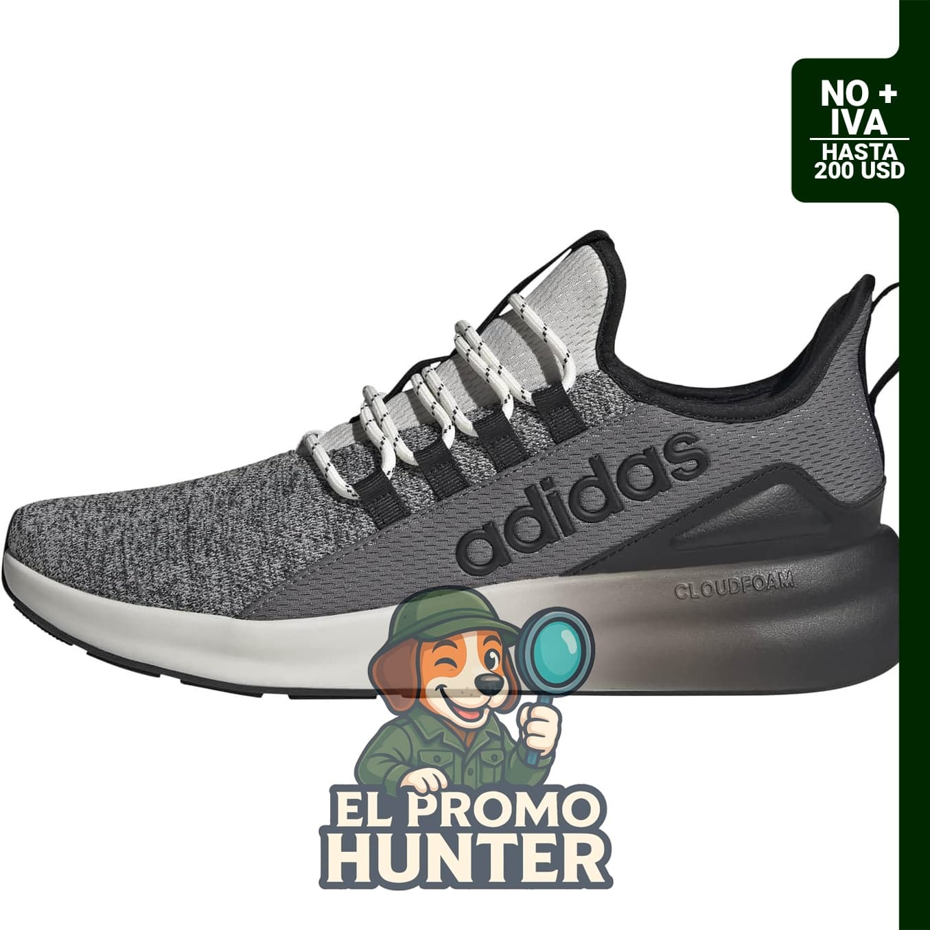 Zapatillas adidas Lite Racer Adapt 8.0 para hombre, color negro.