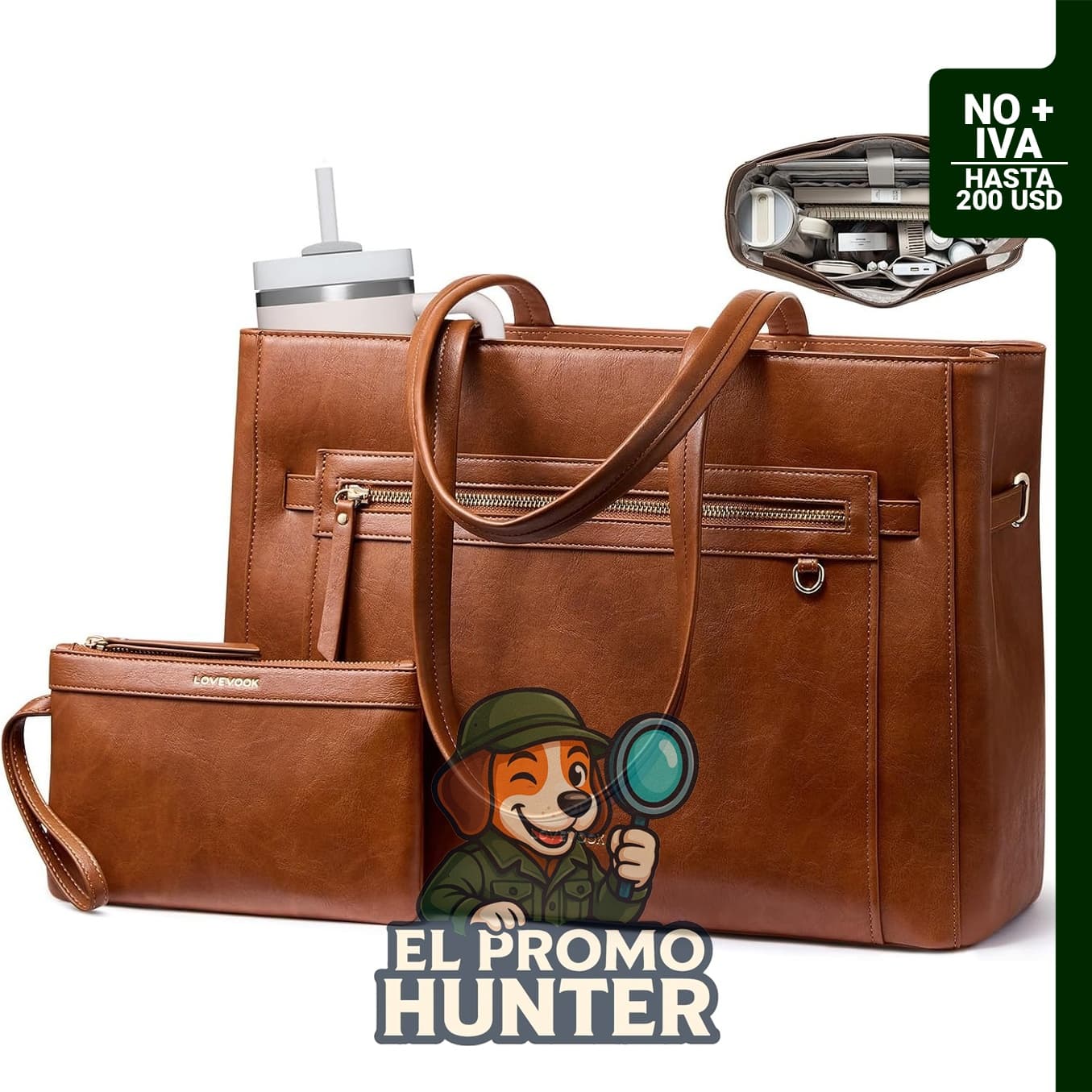 LOVEVOOK Bolsa de mano para laptop para mujer, accesorio de trabajo.