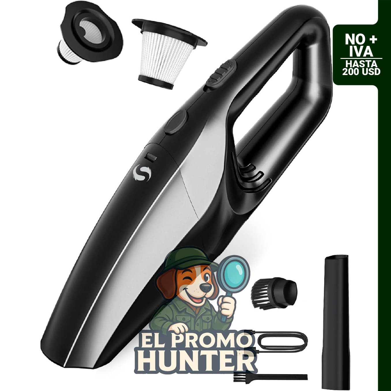 Aspiradora de mano inalámbrica, mini aspiradora portátil para automóvil.