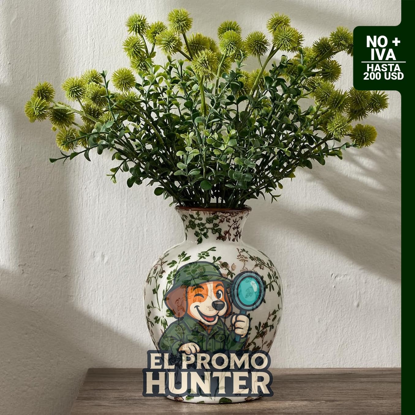 Florero antiguo decorativo de cerámica de 17.02 cm, jarrón rústico para decoración del hogar.