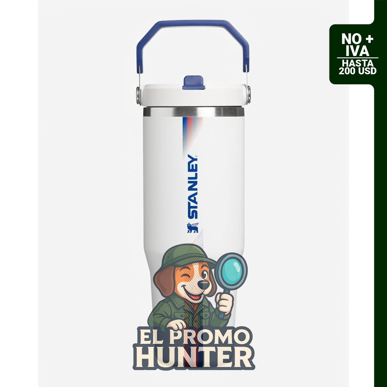 STANLEY IceFlow 2.0, vaso de 30 oz con pajilla abatible, tapa giratoria y asa, acero inoxidable sin BPA.
