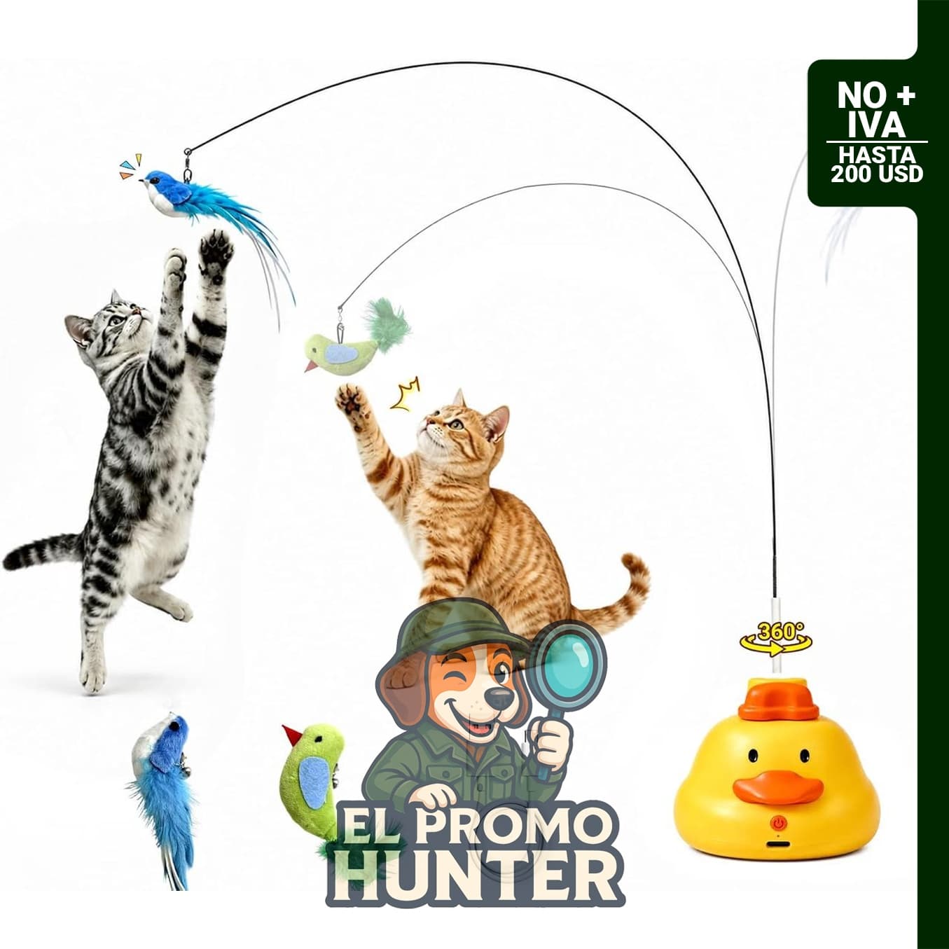 Juguete interactivo para gatos TOYEYE, 360° automático y móvil.
