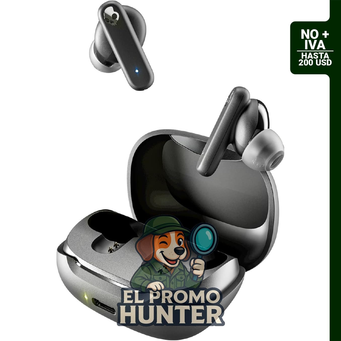 Skullcandy Smokin' Buds, auriculares inalámbricos con aislamiento de ruido.