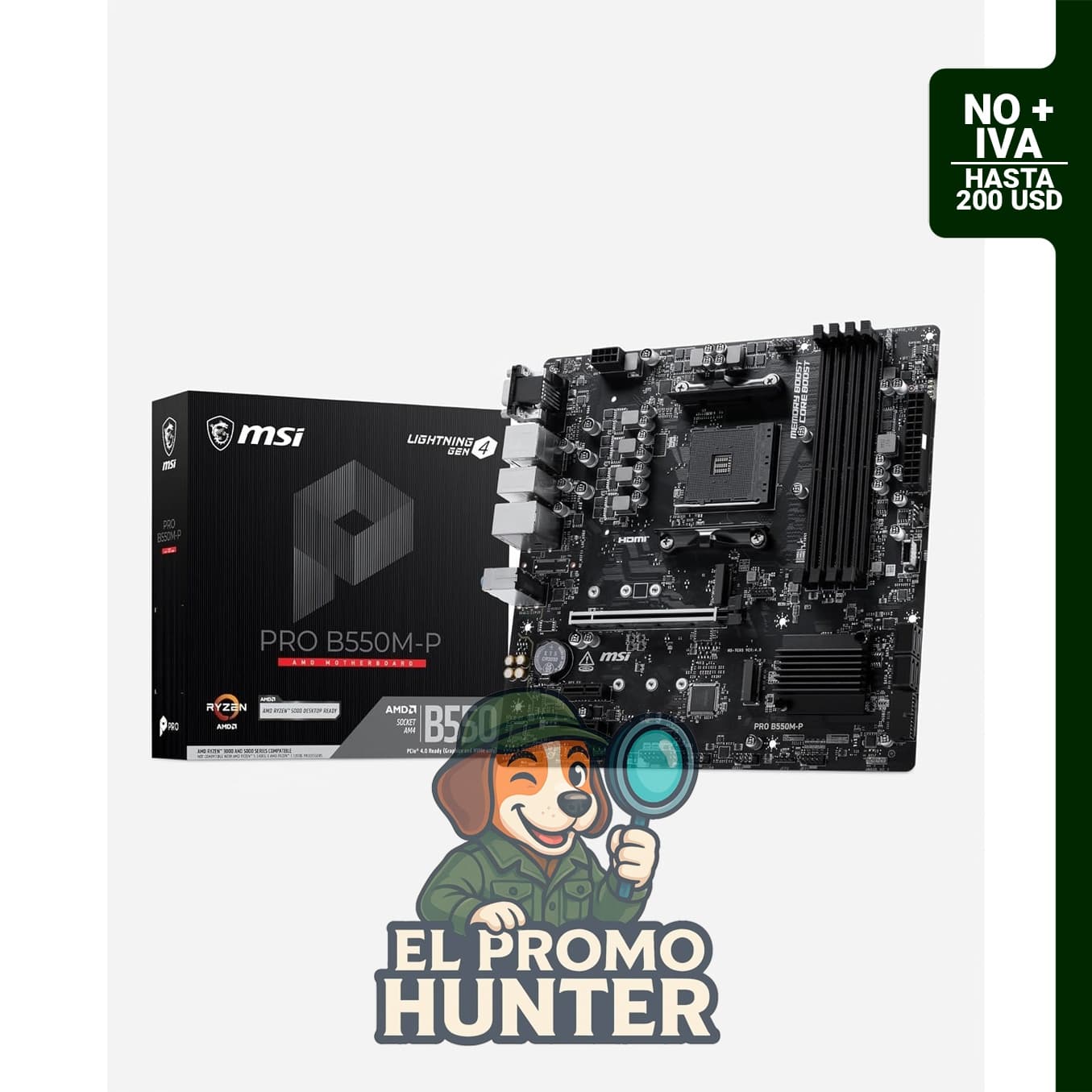 MSI Placa base PRO B550M-P, mATX, compatible con procesadores AMD Ryzen AM4.